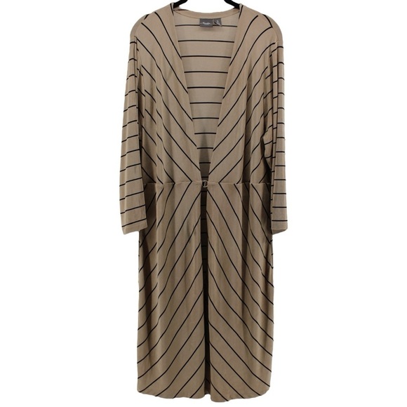 Chico’s Travelers Tab and Black Stripe Maxi Cardigan Capsule Chic Size XL - Picture 2 of 11